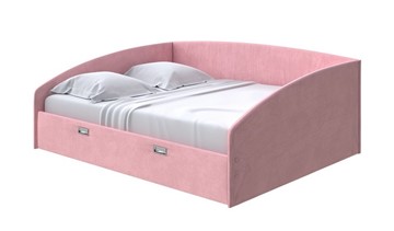 Кровать Bono 160х200, Велюр (Casa Жемчужно-розовый) в Копейске