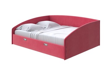 Кровать 2-спальная Bono 160х200, Велюр (Forest 13 Красный) в Копейске