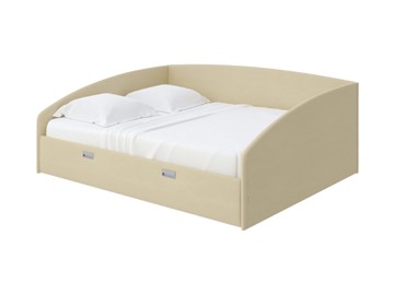 Кровать в спальню Bono 160х200, Велюр (Forest 4 Бежевый) в Копейске