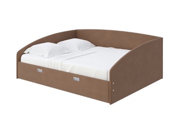 Кровать спальная Bono 160х200, Велюр (Forest 514 Светло-коричневый) в Миассе