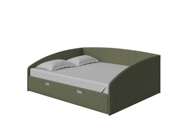 Двуспальная кровать Bono 160х200, Искусственная шерсть (Лама Авокадо) в Магнитогорске