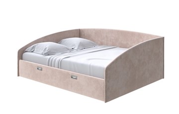 Кровать спальная Bono 160х200, Велюр (Лофти Мокко) в Миассе