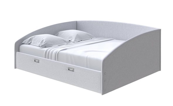 Кровать 2-спальная Bono 160х200, Велюр (Scandi Cotton 7 Серый Камень) в Челябинске - изображение