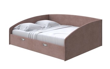 Кровать спальная Bono 160х200, Велюр (Ultra Горячий шоколад) в Копейске