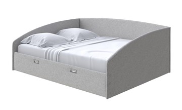 Кровать двуспальная Bono 180х200, Искусственная шерсть (Лама Светло-серый) в Челябинске - предосмотр