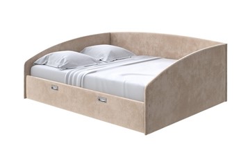 Кровать двуспальная Bono 180х200, Велюр (Лофти Бежевый) в Магнитогорске