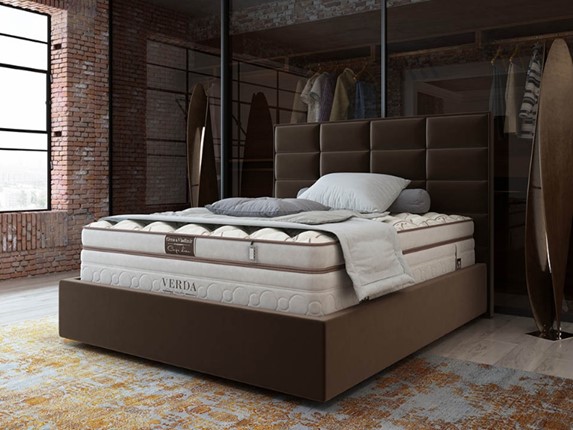 Двуспальная кровать Chocolate Compact/Island M 160х200, Микровелюр (Manhattan Лесной каштан) в Челябинске - изображение