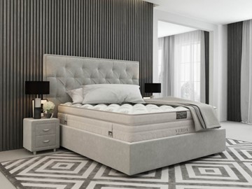 Двуспальная кровать Classic Compact/Island M 180х200, Флок (Велсофт Серый) в Магнитогорске