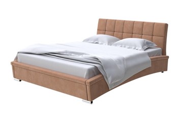 Кровать в спальню Corso-1L 140x200, Микровелюр (Manhattan Брауни) в Златоусте