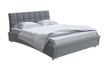 Спальная кровать Corso-1L 160x200, Велюр (Gratta 4 Серый космос) в Магнитогорске