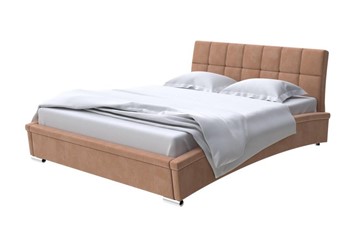 Спальная кровать Corso-1L 200x200, Микровелюр (Manhattan Брауни) в Челябинске