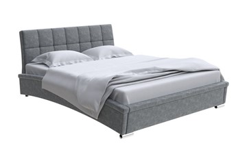 Кровать 2-х спальная Corso-1L 200x200, Велюр (Gratta 4 Серый космос) в Магнитогорске