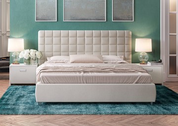 Двуспальная кровать Corso-3 140x200, Искусственная шерсть (Лама Лён) в Миассе