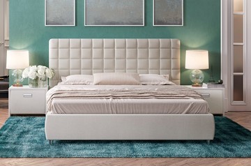 Двуспальная кровать Corso-3 160х200, Искусственная шерсть (Лама Лён) в Миассе