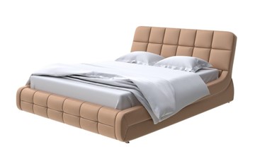 Кровать двуспальная Corso-6 140x200, Экокожа (Бронзовый перламутр) в Миассе