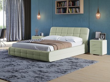 Кровать 2-спальная Corso-6 140x200, Экокожа (Зеленое яблоко) в Челябинске