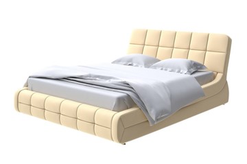 Спальная кровать Corso-6 200х200, Экокожа (Айвори) в Миассе