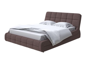 Спальная кровать Corso-6 200х200, Искусственная шерсть (Лама Шоколад) в Челябинске