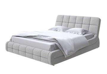 Спальная кровать Corso-6 200х200, Искусственная шерсть (Лама Светло-серый) в Челябинске