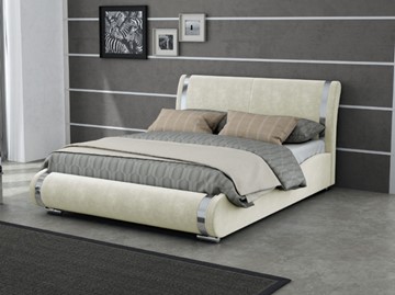 Двуспальная кровать Corso-8 160x200, Велюр (Лофти Лён) в Магнитогорске