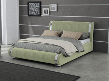 Спальная кровать Corso-8 160x200, Велюр (Лофти Олива) в Магнитогорске