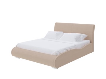 Спальная кровать Corso-8 Lite 200x200, Велюр (Forest 730 Миндальный) в Магнитогорске