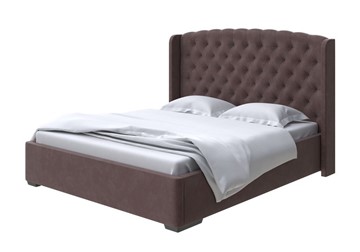 Кровать в спальню Dario Classic Lite 200x200, Микровелюр (Manhattan Лесной каштан) в Челябинске