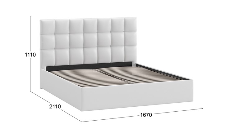2-спальная кровать Эмбер тип 1 (Экокожа белая) в Копейске - изображение 2