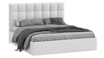 2-спальная кровать Эмбер тип 1 (Экокожа белая) в Миассе