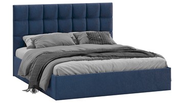 Кровать двуспальная Эмбер тип 1 (Микровелюр Wellmart Blue) в Копейске