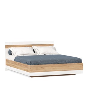 Двуспальная кровать Фиджи 1600 с подъемным механизмом ЛД 659.078, Дуб золотой/Белый в Магнитогорске