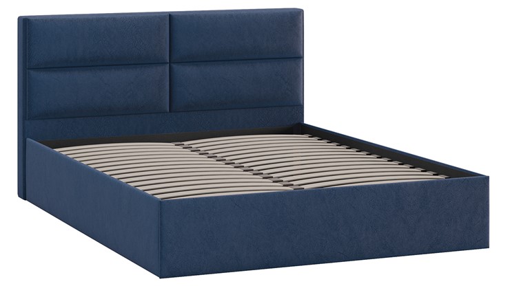 Спальная кровать Глосс Тип 1 (Микровелюр Wellmart Blue) в Миассе - изображение 2