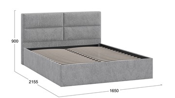 Спальная кровать Глосс Тип 1 (Микровелюр Wellmart Silver) в Челябинске - предосмотр 1
