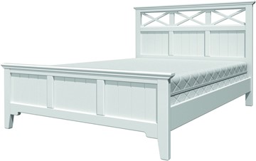 Кровать 2-х спальная Грация-5 с белым карнизом (Белый Античный) 160х200 в Челябинске