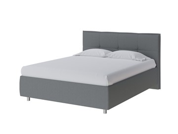 Кровать двуспальная Lino 160х200, Рогожка (Savana Grey (серый)) в Миассе