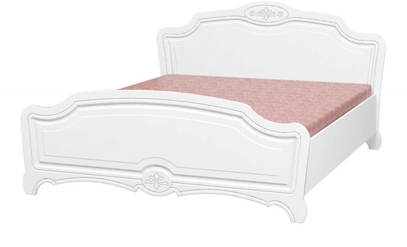 Кровать Лотос (Лак-Белый Жемчуг) 160х200 в Миассе - изображение