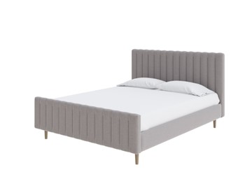 Спальная кровать Madison 160x200, Искусственная шерсть (Лама Светло-серый) в Миассе