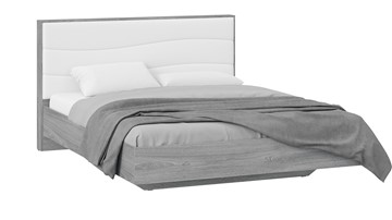 Кровать в спальню Миранда тип 1 (Дуб Гамильтон/Белый глянец) в Копейске
