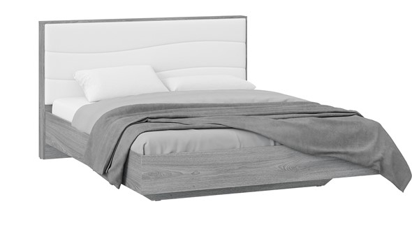 Кровать в спальню Миранда тип 1 (Дуб Гамильтон/Белый глянец) в Челябинске - изображение
