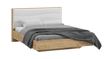 Двуспальная кровать Миранда тип 1 (Дуб крафт золотой/Белый глянец) в Миассе