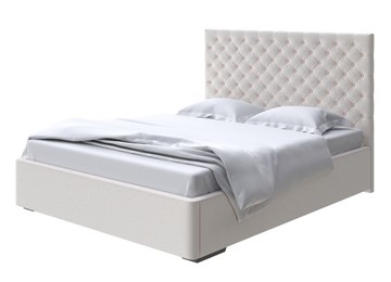Кровать 2-спальная Modena 160x200, Велюр (Scandi Cotton 3 Лён) в Челябинске