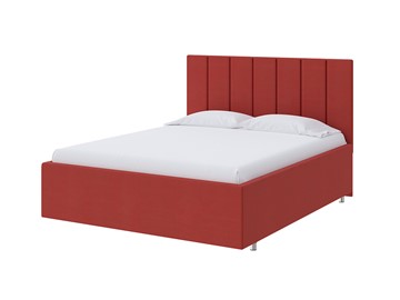 Спальная кровать Modern Large 140х200, Велюр (Forest 13 Красный) в Челябинске