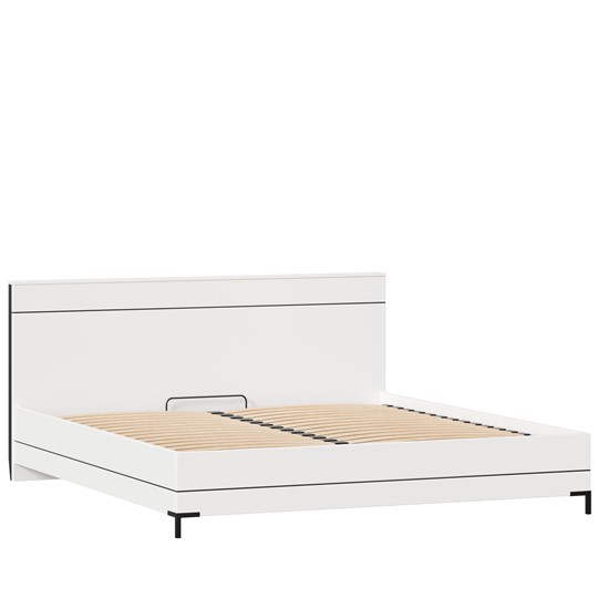 Двуспальная кровать Норд 1800 ЛД 677.150.000.020 с основанием, Белый/Черный в Челябинске - изображение 1