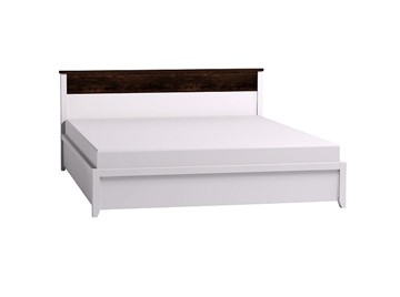 Кровать Норвуд 31 с гибкими ламелями металл, Белый-Орех шоколадный в Копейске
