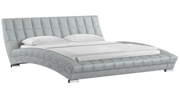 Кровать 2-спальная Оливия 180 арт. Дарлинг грей сандал (светло-серый) с основанием в Миассе