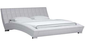 Спальная кровать Оливия 180 арт. Марика 483 к/з (белый) с основанием в Миассе