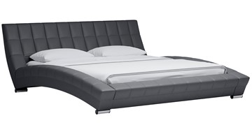 Кровать спальная Оливия 180 арт. Марика 485 к/з (серый) с основанием в Миассе
