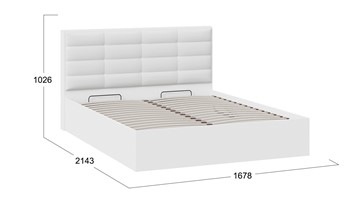 Двуспальная кровать с подъемным механизмом Агата тип 1 (Белый) в Челябинске - предосмотр 3
