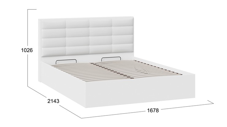 Двуспальная кровать с подъемным механизмом Агата тип 1 (Белый) в Челябинске - изображение 3