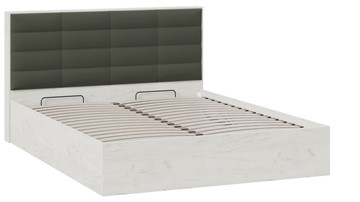 Двуспальная кровать с подъемным механизмом Агата тип 1 (Дуб крафт белый, Велюр Серый) в Челябинске - предосмотр 1